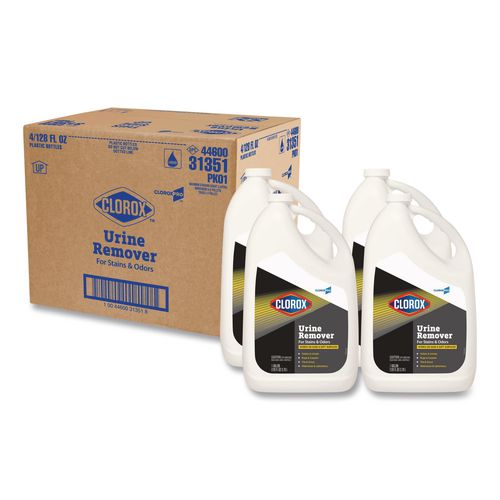 Image of Clorox® 31351 CloroxPro Urine Remover for Stains and Odors, 128 oz Refill Bottle, 4/Carton