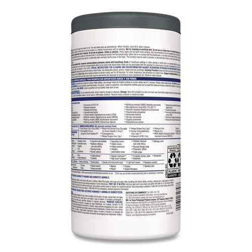 Image of Clorox Healthcare® 31758 VersaSure Cleaner Disinfectant Wipes, 1-Ply, 6 x 5, Fragranced, White, 150/Canister, 6 Canisters/Carton
