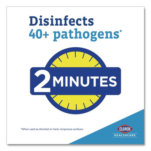 Image of Clorox Healthcare® 31758 VersaSure Cleaner Disinfectant Wipes, 1-Ply, 6 x 5, Fragranced, White, 150 Towels/Canister