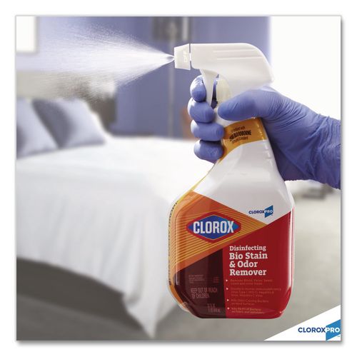 Image of Clorox® 31903 CloroxPro Disinfecting Bio Stain and Odor Remover, Fragranced, 32 oz Spray Bottle, 9/Carton