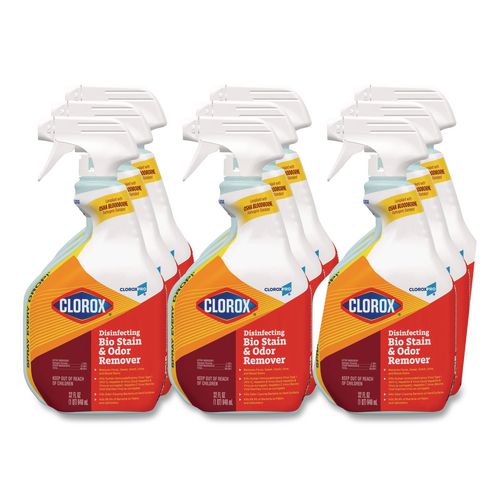 Image of Clorox® 31903 CloroxPro Disinfecting Bio Stain and Odor Remover, Fragranced, 32 oz Spray Bottle, 9/Carton