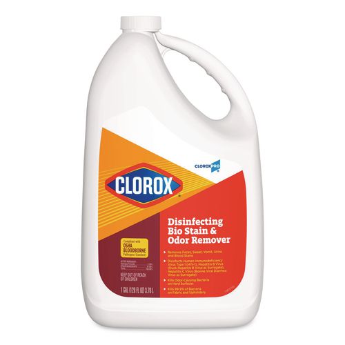 Image of Clorox® 31910 CloroxPro Disinfecting Bio Stain and Odor Remover, Fragranced, 128 oz Refill Bottle