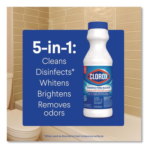 Image of Clorox® 32436 Concentrated Regular Disinfecting Bleach, 11 oz Bottle, 28/Carton