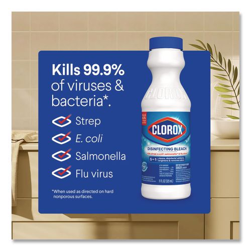 Image of Clorox® 32436 Concentrated Regular Disinfecting Bleach, 11 oz Bottle, 28/Carton