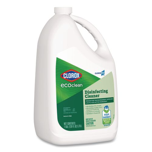Image of Clorox® 60094CT Clorox Pro EcoClean Disinfecting Cleaner, Unscented, 128 oz Refill Bottle, 4/Carton
