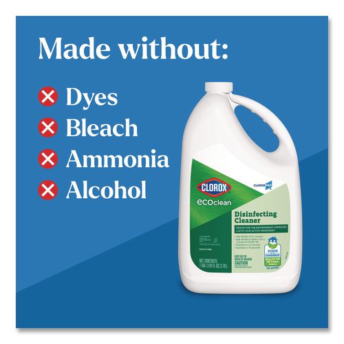 Image of Clorox® 60094CT Clorox Pro EcoClean Disinfecting Cleaner, Unscented, 128 oz Refill Bottle, 4/Carton