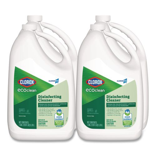 Image of Clorox® 60094CT Clorox Pro EcoClean Disinfecting Cleaner, Unscented, 128 oz Refill Bottle, 4/Carton