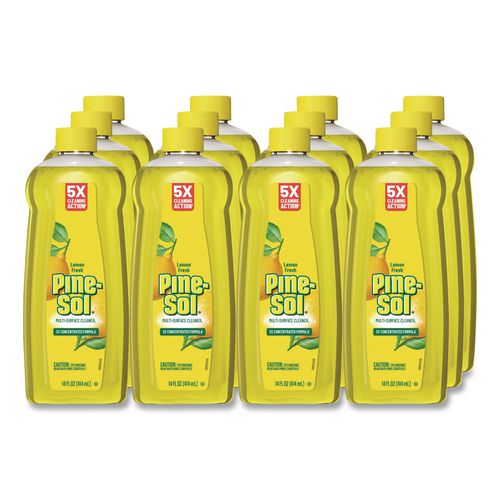Image of Pine-Sol® 60148CT Multi-Surface Cleaner Concentrated, Lemon Fresh Scent, 14 oz Bottle, 12/Carton