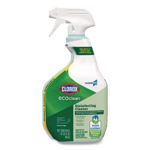 Image of Clorox® 60213 Clorox Pro EcoClean Disinfecting Cleaner, Unscented, 32 oz Spray Bottle