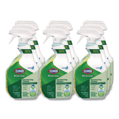 Image of Clorox® 60213CT Clorox Pro EcoClean Disinfecting Cleaner, Unscented, 32 oz Spray Bottle, 9/Carton