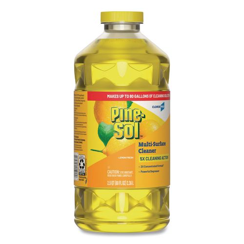 Image of Pine-Sol® 60607CT CloroxPro Multi-Surface Cleaner Concentrated, Lemon Fresh Scent, 80 oz Bottle, 3/Carton