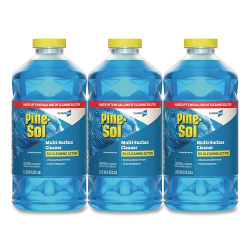 Image of Pine-Sol® 60609CT CloroxPro Multi-Surface Cleaner Concentrated, Sparkling Wave Scent, 80 oz Bottle, 3/Carton