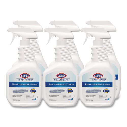 Image of Clorox Healthcare® 68970 Bleach Germicidal Cleaner, 32 Oz Spray Bottle, 6/carton
