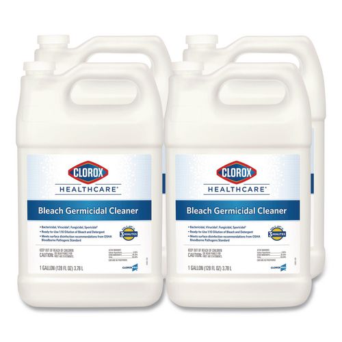 Image of Clorox Healthcare® 68978 Bleach Germicidal Cleaner, 128 Oz Refill Bottle, 4/carton