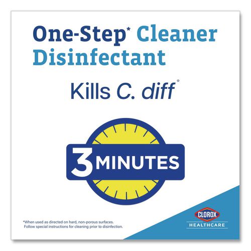 Image of Clorox Healthcare® 69150 Dispatch Hospital Cleaner Disinfectant Towels w/Bleach, 1-Ply, 6.75 x 8, Unscented, White, 150/Canister, 8 Canisters/Carton