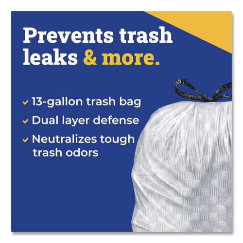 Image of Glad® 70427 CloroxPro ForceFlex Tall Kitchen Drawstring Trash Bags, 13 gal, 23.75 x 24.88, Gray, 100/Box