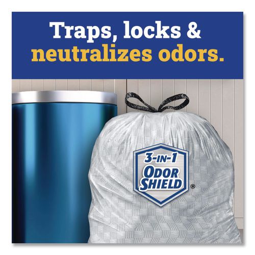 Image of Glad® 70427 CloroxPro ForceFlex Tall Kitchen Drawstring Trash Bags, 13 gal, 23.75 x 24.88, Gray, 100/Box