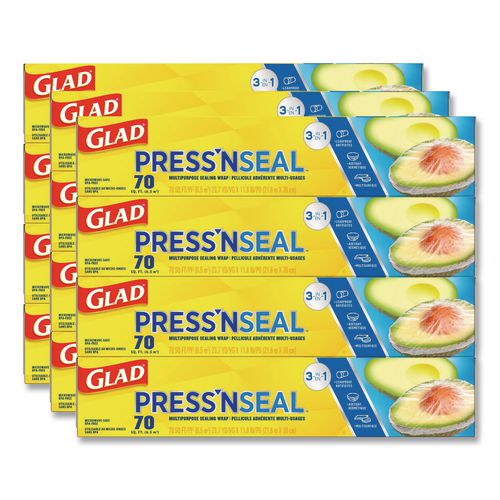 Image of Glad® 70441 Press'n Seal Food Plastic Wrap, 11.8" x 23.7 yd, 12/Carton