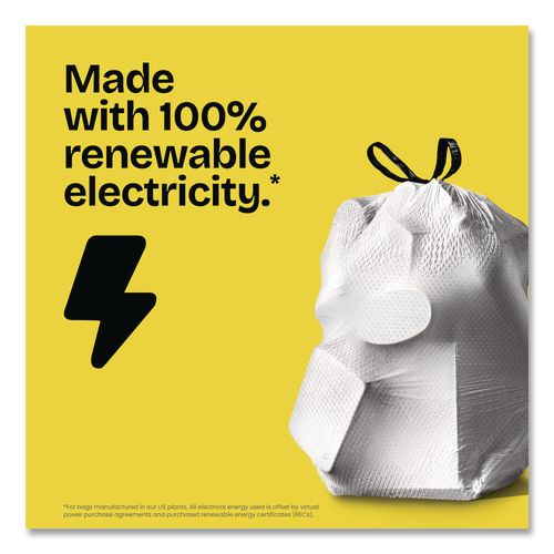 Image of Glad® 78563 ForceFlex Tall Kitchen Drawstring Trash Bags, Drawstring, 13 gal, Fresh Clean Scent, 10.19 x 9.81, Gray, 110/Roll, 3/Carton