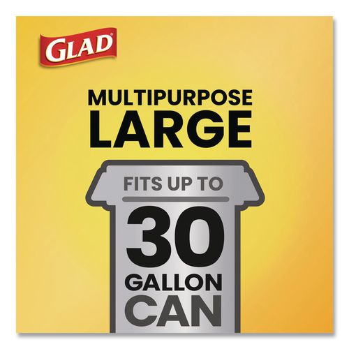 Image of Glad® 78952 Guaranteed Strong Large Drawstring Trash Bags, Three-Ply, 30 gal, 1.05 mil, 30" x 33", Black, 90/Carton