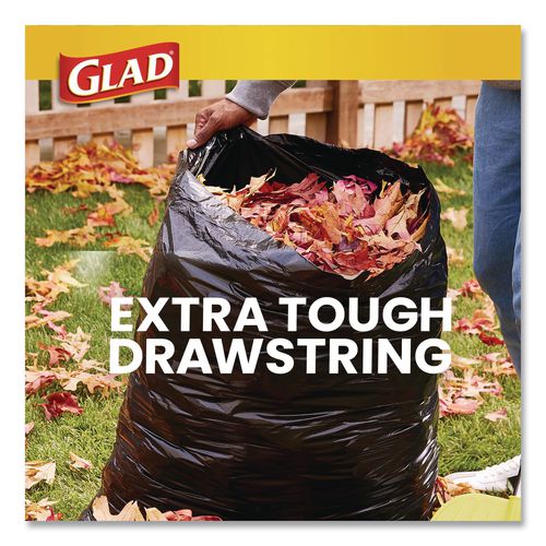 Image of Glad® 78966 Guaranteed Strong Large Drawstring Trash Bags, Three-Ply, 30 gal, 1.05 mil, 30 x 33, Black, 28/Box