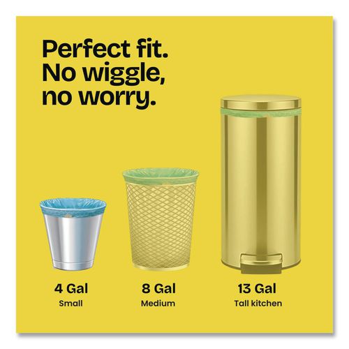 Image of Glad® 79155 OdorShield Small Drawstring Trash Bags, 4 gal, Beachside Breeze Scent, 0.5 mil, 18" x 17", Blue, 80/Box