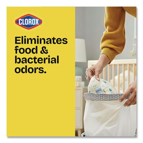 Image of Glad® 79316 Medium Drawstring Trash Bags with Clorox, 8 gal, Lemon Fresh Bleach Scent, 0.74 mil, 23" x 21.63", Gray, 26/Box