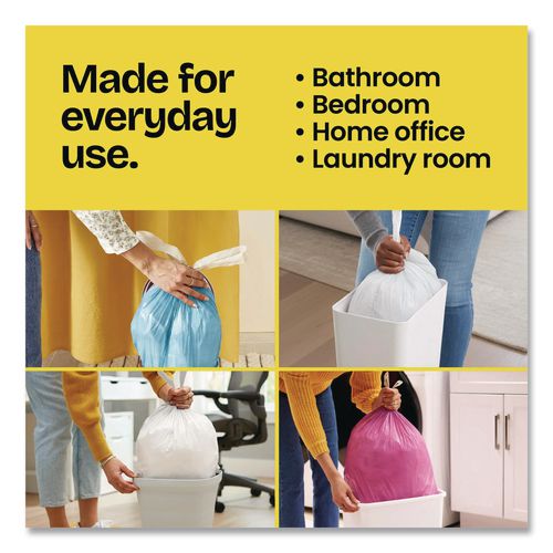 Image of Glad® 79316 Medium Drawstring Trash Bags with Clorox, 8 gal, Lemon Fresh Bleach Scent, 0.74 mil, 23" x 21.63", Gray, 26/Box