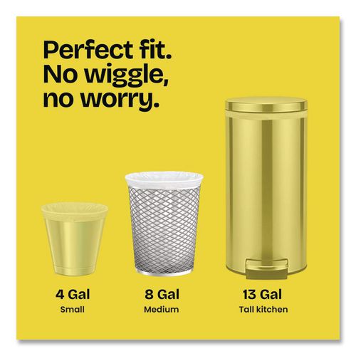 Image of Glad® 79316 Medium Drawstring Trash Bags with Clorox, 8 gal, Lemon Fresh Bleach Scent, 0.74 mil, 23" x 21.63", Gray, 26/Box