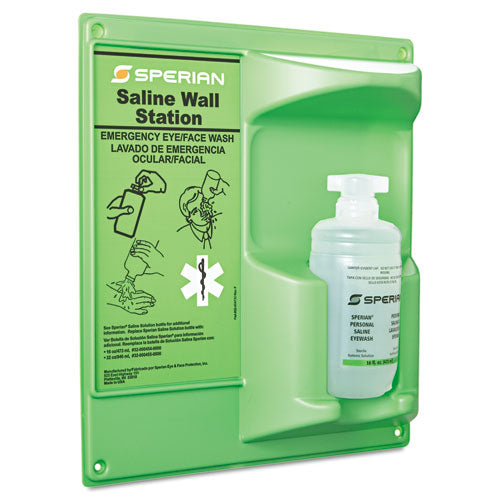 Image of Honeywell 32-000460-0000-H5 Saline Eye Wash Wall Station, 16 oz Bottle, 1 Bottle/Station
