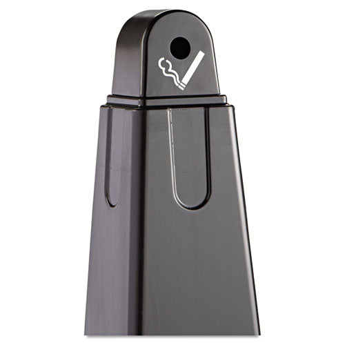 Image of Rubbermaid® Commercial FG257088BLA GroundsKeeper Cigarette Waste Collector, Pyramid, 1 gal, 12.25 x 39.75,  Black