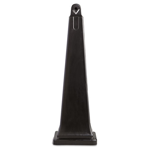 Image of Rubbermaid® Commercial FG257088BLA GroundsKeeper Cigarette Waste Collector, Pyramid, 1 gal, 12.25 x 39.75,  Black