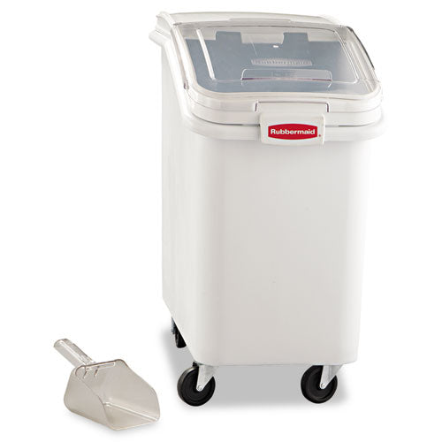 Image of Rubbermaid® Commercial FG360288WHT ProSave Mobile Ingredient Bin, 26.18 gal, 15.5 x 29.5 x 28, White, Plastic