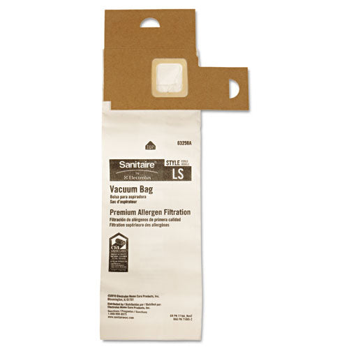 Image of Sanitaire® 63256A Commercial Upright Vacuum Cleaner Replacement Bags, Style LS, 5/Pack, 10 Packs/Carton