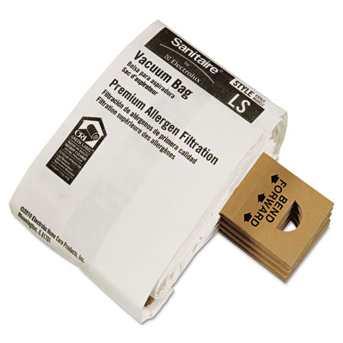 Image of Sanitaire® 63256A Commercial Upright Vacuum Cleaner Replacement Bags, Style Ls, 5/pack