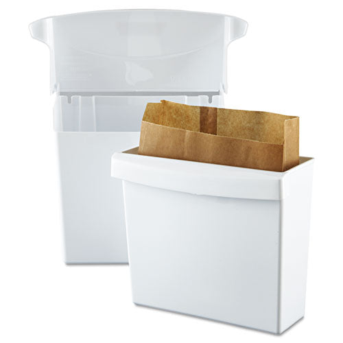 Image of Rubbermaid® Commercial FG614000WHT Sanitary Napkin Receptacle with Rigid Liner, Plastic, White