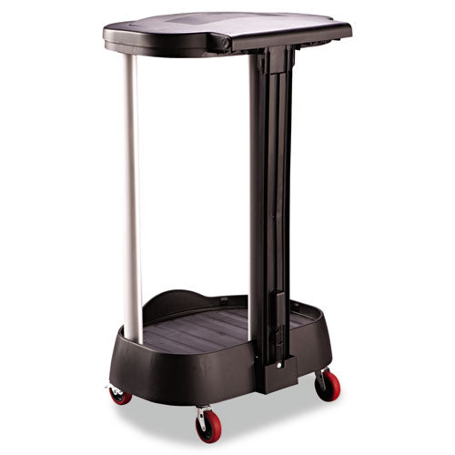 Image of Rubbermaid® Commercial FG630000BLA Premium Step-On Linen Hamper, 30 Gal, 20.38w X 22.25d X 37.88h, Aluminum/plastic, Black