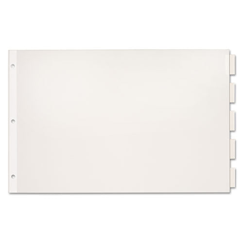 Image of CardinalÂ® Paper Insertable Dividers, 5-Tab, 11 x 17, White, Clear Tabs, 1 Set