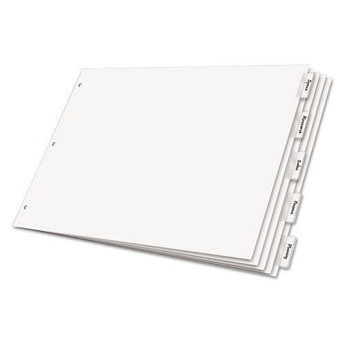 Image of CardinalÂ® Paper Insertable Dividers, 5-Tab, 11 x 17, White, Clear Tabs, 1 Set