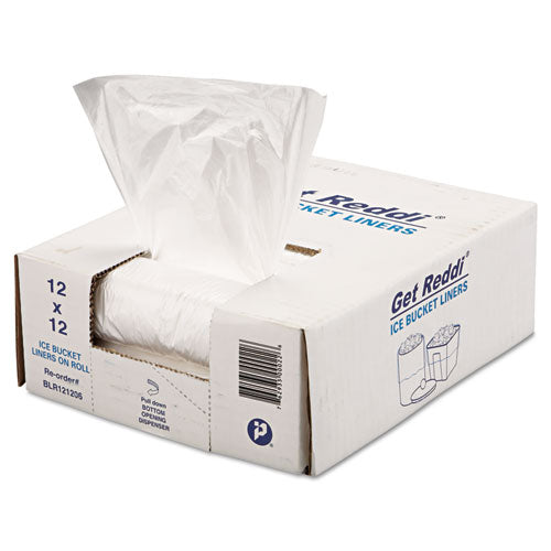 Image of Inteplast Group BLR121206 Ice Bucket Liner Bags, 96 oz, 12" x 12", Clear, 1,000/Carton
