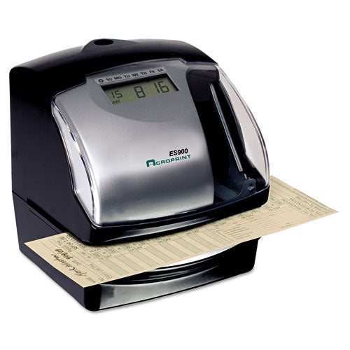 Image of Acroprint® ES900 Es900 Atomic Electronic Payroll Recorder, Time Stamp And Numbering Machine, Digital Display, Black