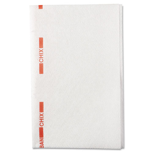 Image of Chix® 8252 Food Service Towels, Cotton, 13 x 21, White/Red, 150/Carton
