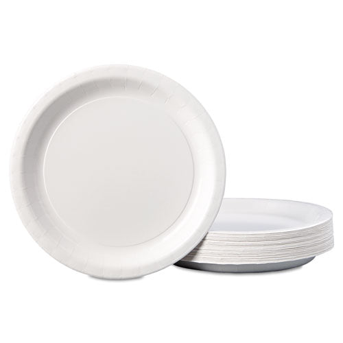 Image of Hoffmaster® PL7095 Coated Paper Dinnerware, Plate, 9" Dia, White, 50/pack, 10 Packs/carton