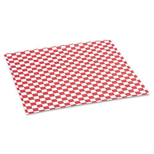Image of Bagcraft P057700 Grease-Resistant Paper Wraps And Liners, 12 X 12, Red Check, 1,000/box, 5 Boxes/carton
