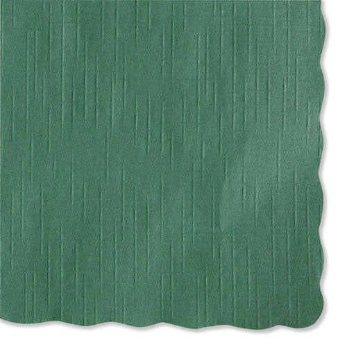 Image of Hoffmaster® 310528 Placemats, Smooth Surface, Scalloped Edges, 13.5" x 9.5", Hunter Green, 1,000/Carton