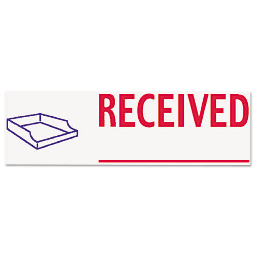 Image of Xstamper® 036033 Two-Color Title Stamp, Received, Blue/red