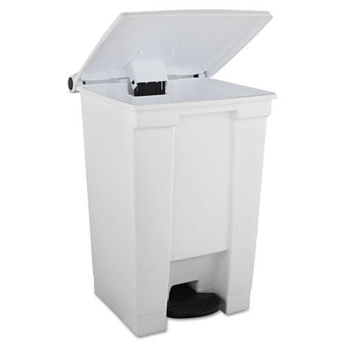 Image of Rubbermaid® Commercial FG614400WHT Indoor Utility Step-On Waste Container, 12 gal, Plastic, White