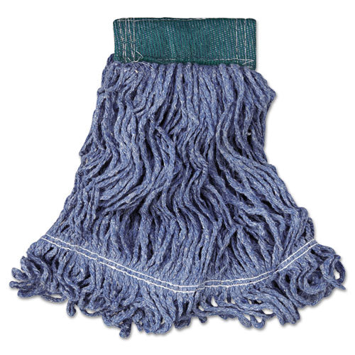 Image of Rubbermaid® Commercial FGD25206BL00 Super Stitch Blend Mop Head, Cotton/Synthetic, Medium, Blue, 6/Carton