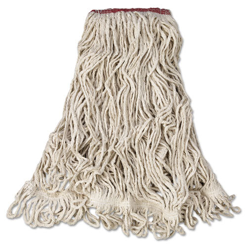 Image of Rubbermaid® Commercial FGD21306WH00 Super Stitch Blend Mop Head,  Cotton/Synthetic, Large, White, 6/Carton
