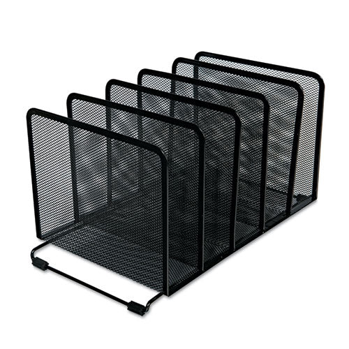 Image of Universal® UNV20001 Deluxe Mesh Stacking Sorter, 5 Sections, Letter To Legal Size Files, 14.63" X 8.13" X 7.5", Black